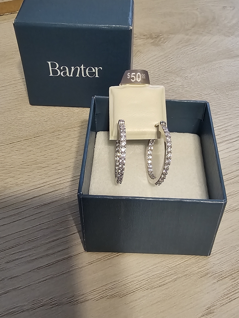 NEW! 925 STONE HOOP EARRINGS